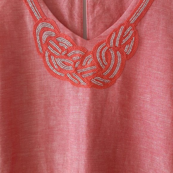 NIC + ZOE Linen Jetset Shirt Dress - Spiced Rose - Size XS - Picture 3 of 6